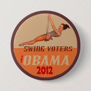 Chapa Redonda De 7 Cm Votantes de oscilación para Obama 2012