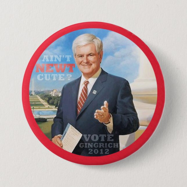 Chapa Redonda De 7 Cm Voto Gingrich 2012 (Anverso)