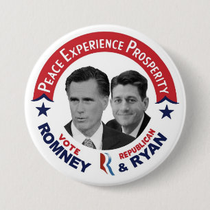 Chapa Redonda De 7 Cm Voto republicano Romney y Ryan del voto