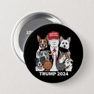 Chapa Redonda De 7 Cm Vuelva a ser seguro para las mascotas Trump 2024 S