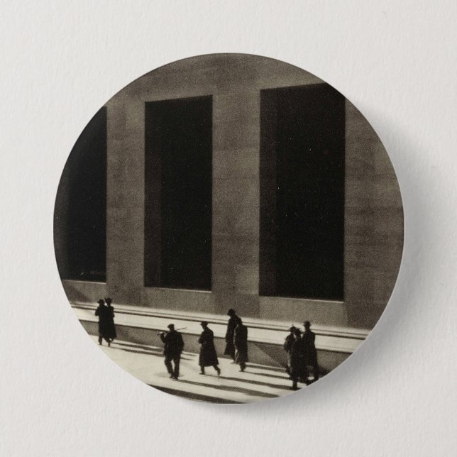 Chapa Redonda De 7 Cm Wall Street (por Paul Strand, 1915) (Anverso)
