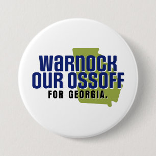 Chapa Redonda De 7 Cm Warnock Nuestro Ossoff