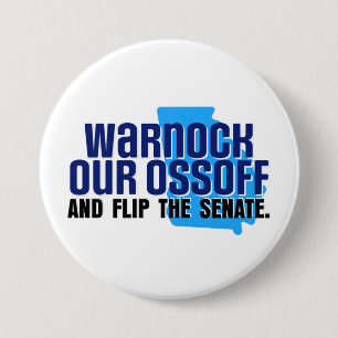 Chapa Redonda De 7 Cm Warnock Nuestro Ossoff