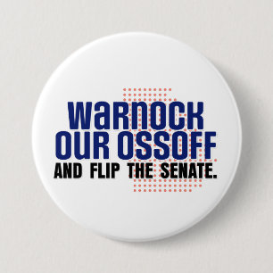Chapa Redonda De 7 Cm Warnock Nuestro Ossoff