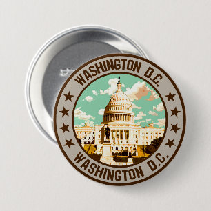 Chapa Redonda De 7 Cm Washington D.C.