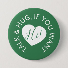 Chapa Redonda De 7 Cm Wedding social distancing guest care green heart