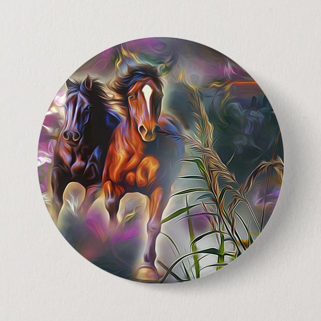 Chapa Redonda De 7 Cm Wild gallop (Anverso)