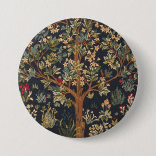 Chapa Redonda De 7 Cm William Morris - Original Del Árbol De La Vida