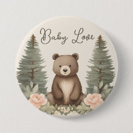 Chapa Redonda De 7 Cm Woodland Forest Bear