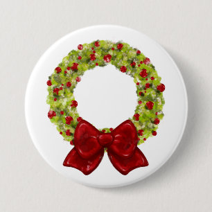 Chapa Redonda De 7 Cm Wreath esparkling - Opciones de varios colores