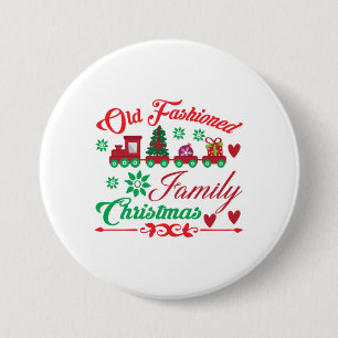 Chapa Redonda De 7 Cm Xmas Art Viejo Navidades Familiares De Moda