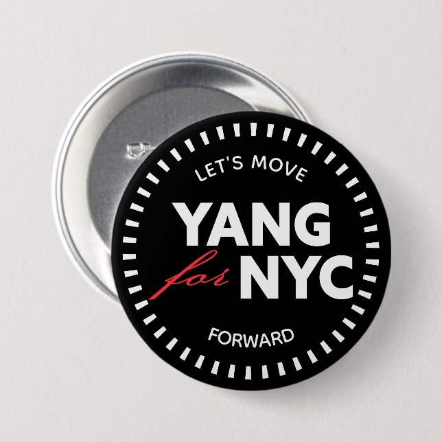 Chapa Redonda De 7 Cm Yang para NYC Avancemos 46yo puntos negros (Anverso y reverso)