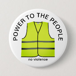 Chapa Redonda De 7 Cm yellow vest protest button