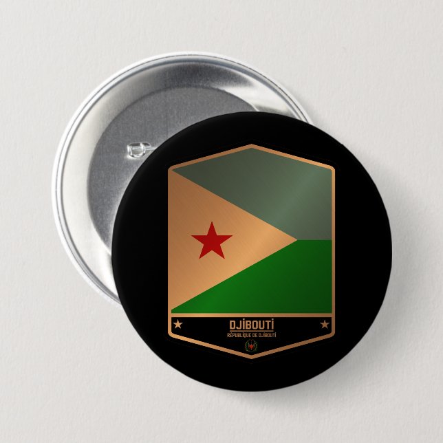 Chapa Redonda De 7 Cm Yibuti (Anverso y reverso)
