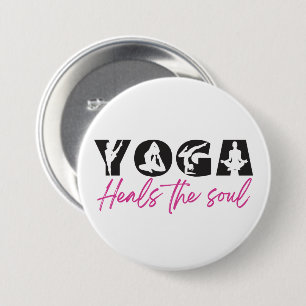 Chapa Redonda De 7 Cm Yoga Heals The Soul  
