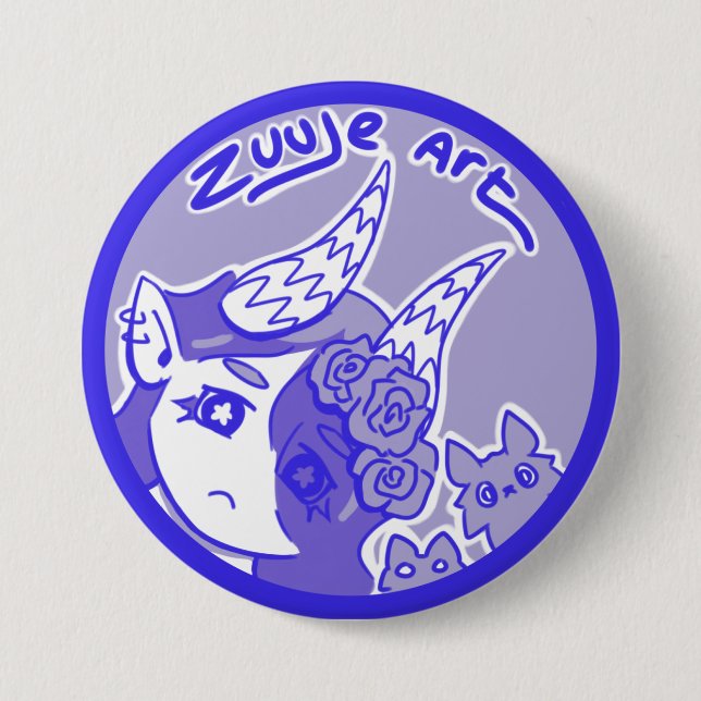 Chapa Redonda De 7 Cm Zuuje Art Logo (Anverso)