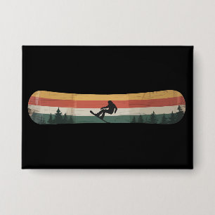 Chapa Regalo de deportes de invierno retro para snowboar