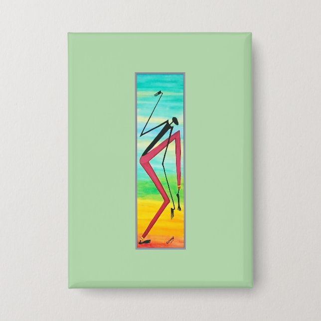 Chapa Resumen de arte africano, bailarina engañosa de ac (Anverso)