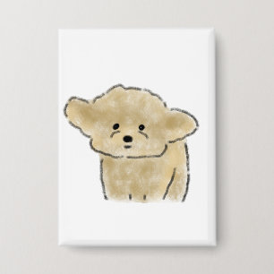Chapa Retrato de cachorro de perro caniche marrón claro