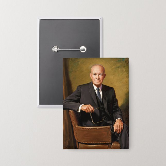 Chapa Retrato de Dwight Eisenhower Presidente de la Casa (Anverso/Reverso)