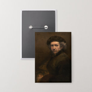 Chapa Retrato propio de Rembrandt: pintor holandés de la