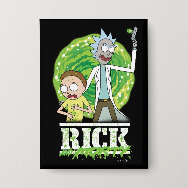Chapa RICK AND MORTY™ | Splash verde (Anverso)