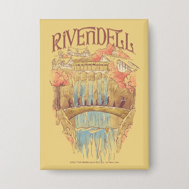 Chapa RIVENDELL™ Fellowship Watercolor Illustration (Anverso)