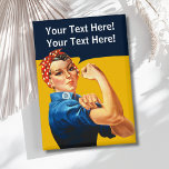Chapa Rosie, el retro vintage del Riveter<br><div class="desc">Añade tu propio texto a este personalizable Rosie the Riveter design.</div>