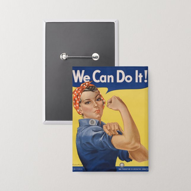 Chapa Rosie the Riveter: El empoderamiento femenino fuer (Anverso/Reverso)