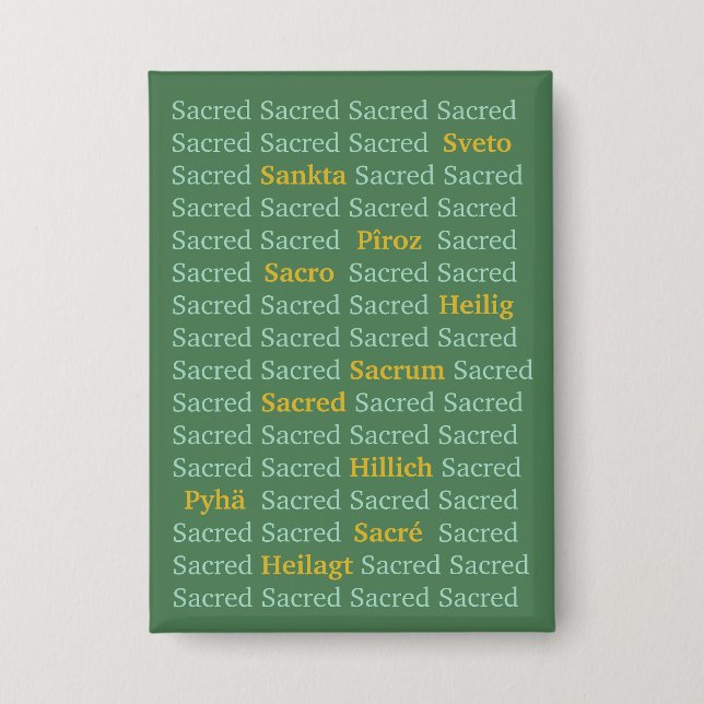Chapa Sacred Words Button (Anverso)