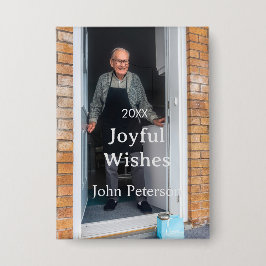 Chapa Saludos alegres agregar nombre foto hombre vacacio