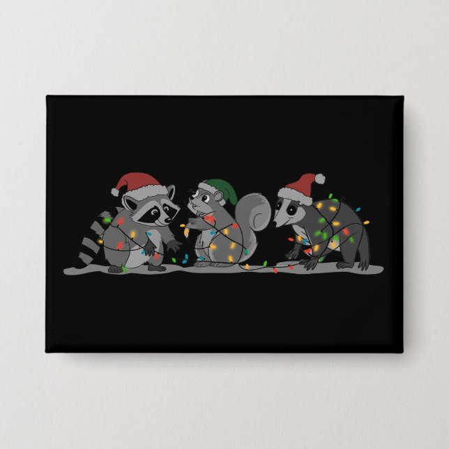 Chapa Santa Animals Xmas Silly Racoon Opossum Squirrel (Anverso)
