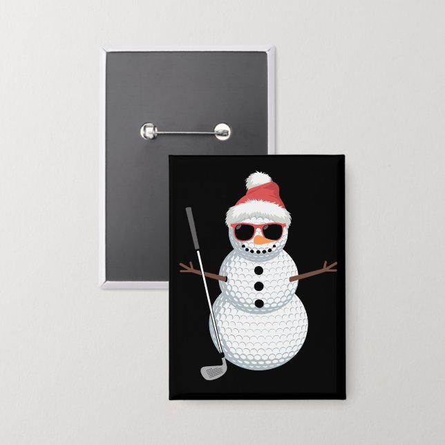 Chapa Santa Snowman Golf Ball Christmas Golfer Gift  (Anverso/Reverso)
