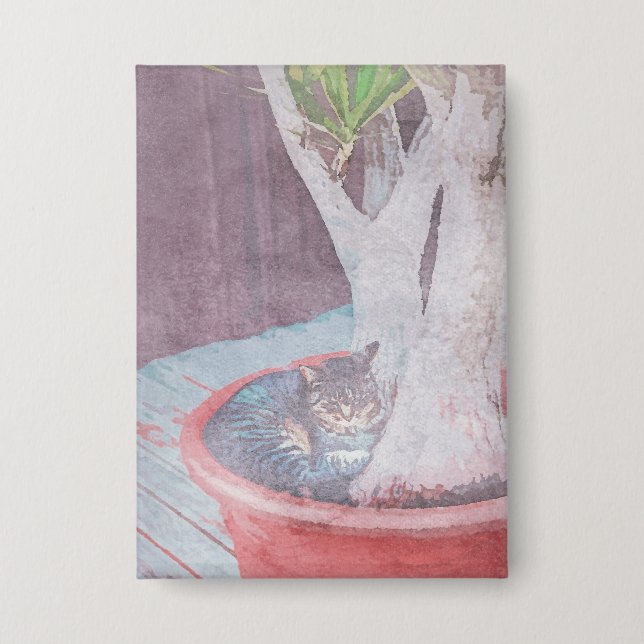 Chapa Sleeping Cat button (Anverso)