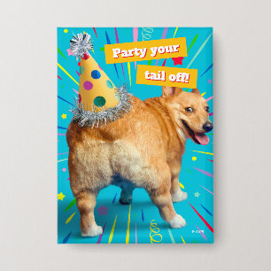 Chapa Sombrero de cumpleaños para culo de Corgi