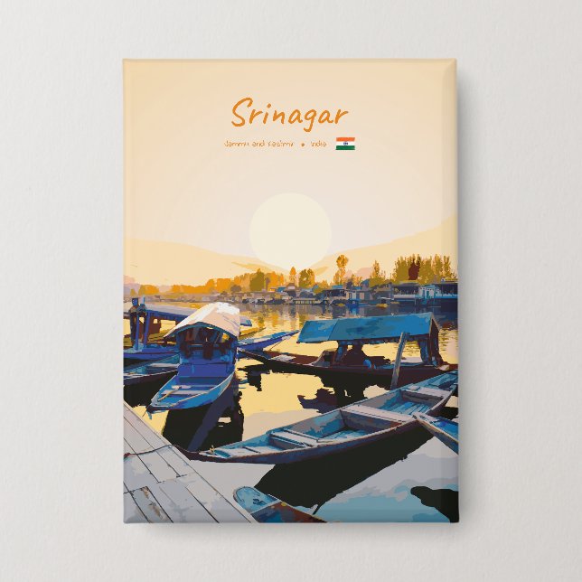 Chapa Srinagar, India - Barcas Shikara en el lago Dal (Anverso)