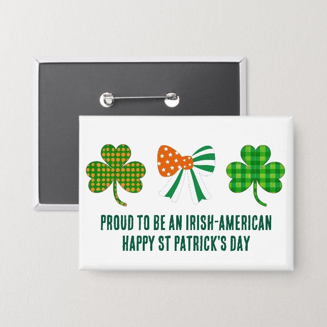 Chapa St Patricks Coquette Shamrock personalizado (Anverso/Reverso)