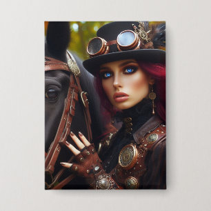 Chapa Steampunk Victorian Lady Dark Rider
