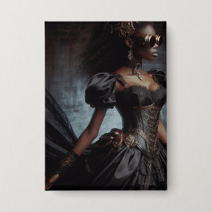 Chapa Steampunk Vintage Victoria Lady Black Raven