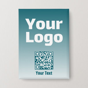 Chapa Su logotipo con código QR editable y gradiente Omb
