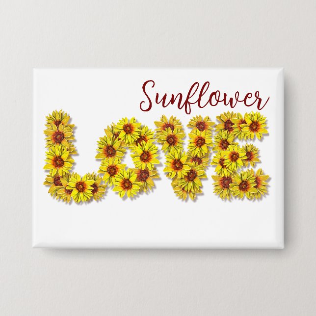 Chapa Sunflower Love Button (Anverso)