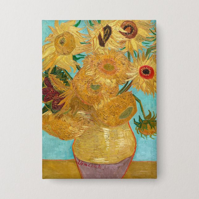Chapa Sunflowers, Post Impressionist Still Life Painting (Anverso)