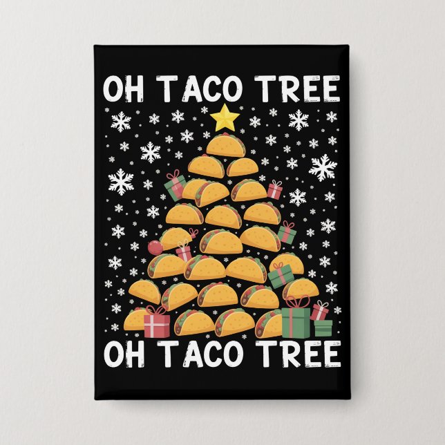Chapa Tacos Árbol de Navidad Gracioso Navidad Foodie Mex (Anverso)