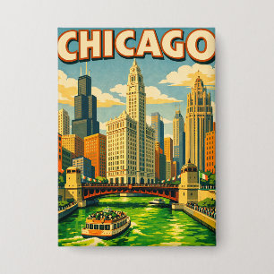 Chapa Tarjeta postal del día de San Patricio del río Chi
