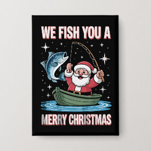 Chapa Te pescamos una feliz Navidad pescador Santa