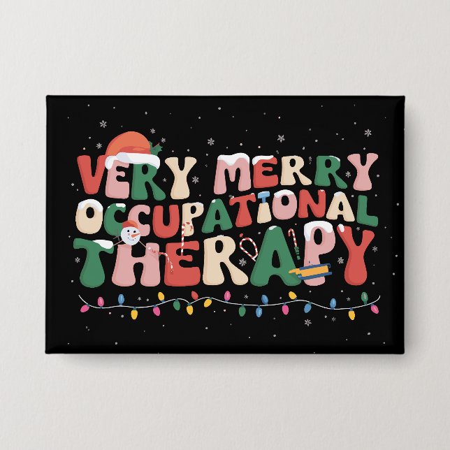 Chapa Terapia ocupacional muy alegre de Navidad OT Navid (Anverso)