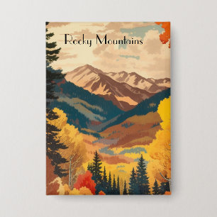 Chapa Texto personalizado de otoño vintage Montañas Roco