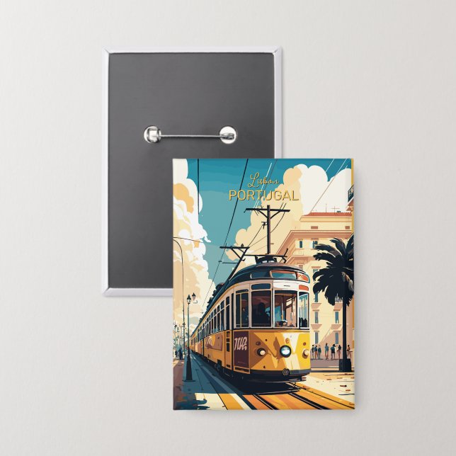 Chapa Texto personalizado Lisboa Portugal (Anverso/Reverso)