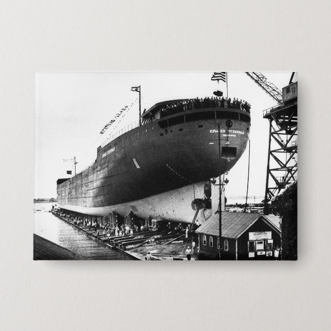 Chapa The Edmund Fitzgerald Vintage Great Lakes Ship (Anverso)