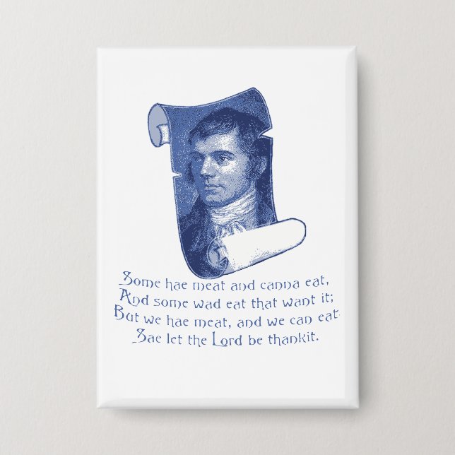 Chapa The Selkirk Grace Burns Night Supper Prayer Blue (Anverso)